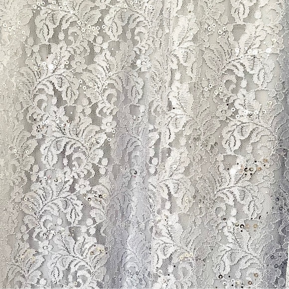 Alex Evenings Scallop Lace Sequin Evening Maxi Gown - Picture 7 of 11